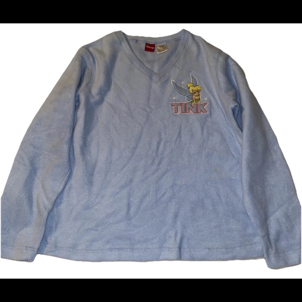 Disney TINK Tinkerbell Embroidered Fleece Pullover Sweatshirt.  Size M